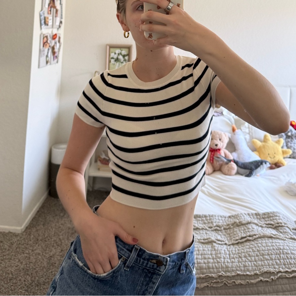 Striped Cropped Top